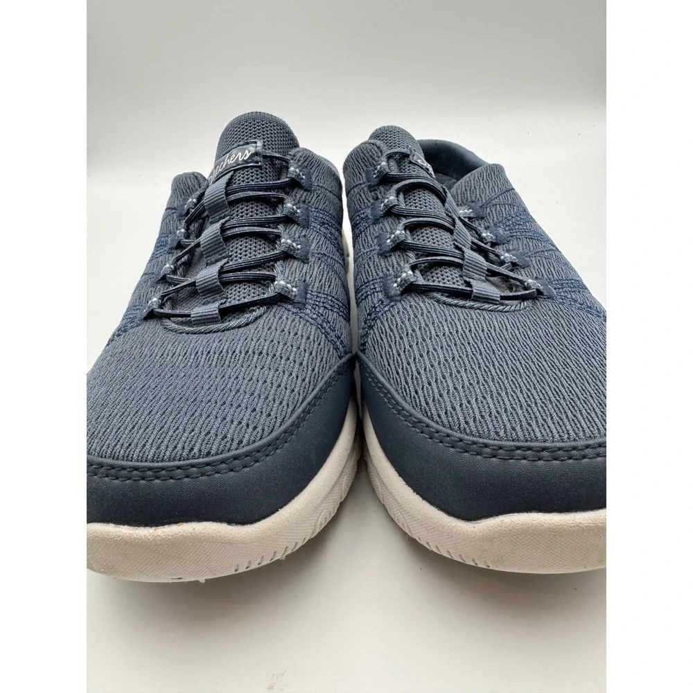 Skechers Relaxed Fit Navy Blue Mule Sneakers Air-Cooled Memory Foam 100860 8.5‎